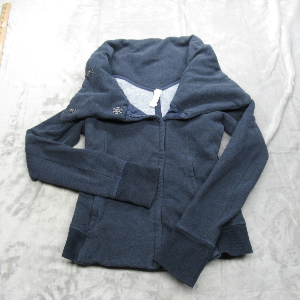 Lululemon Sweatshirt Women 4 Blue Karma Collected Heavyweight Snap Collar Jacket